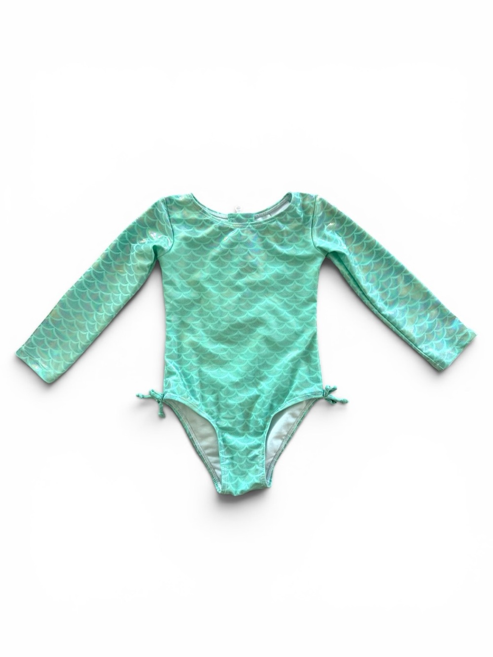 Flap Happy Girls Size 3 Mermaid Scale Shimmer One Piece Swimsuit Rash Guard UPF